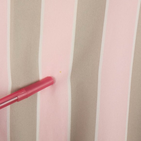 Vintage Summer Dress Womens Large Pink Beige Striped Sheer Midi Belted 70s - Picture 10 of 13